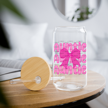 Auntie Bow PNG – Cute Pink Typography Sublimation Design