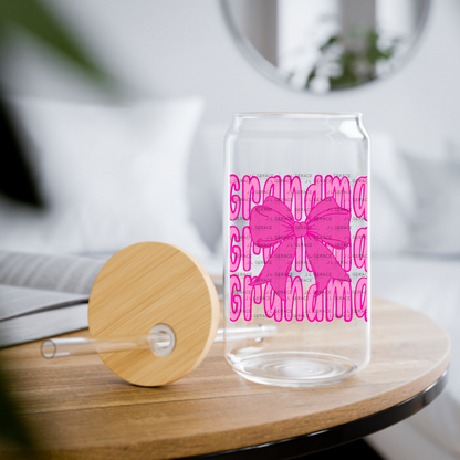 Grandma PNG – Pink Bow Layered Name Sublimation Design