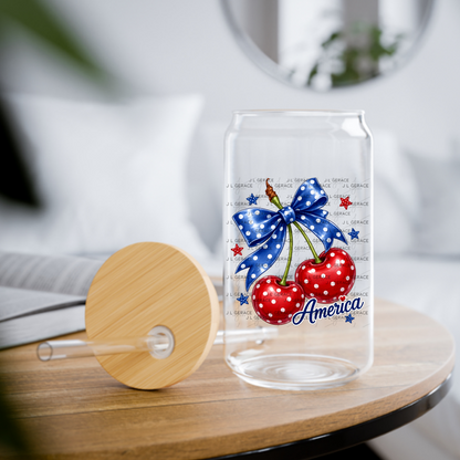 Polka Dot America Cherries PNG