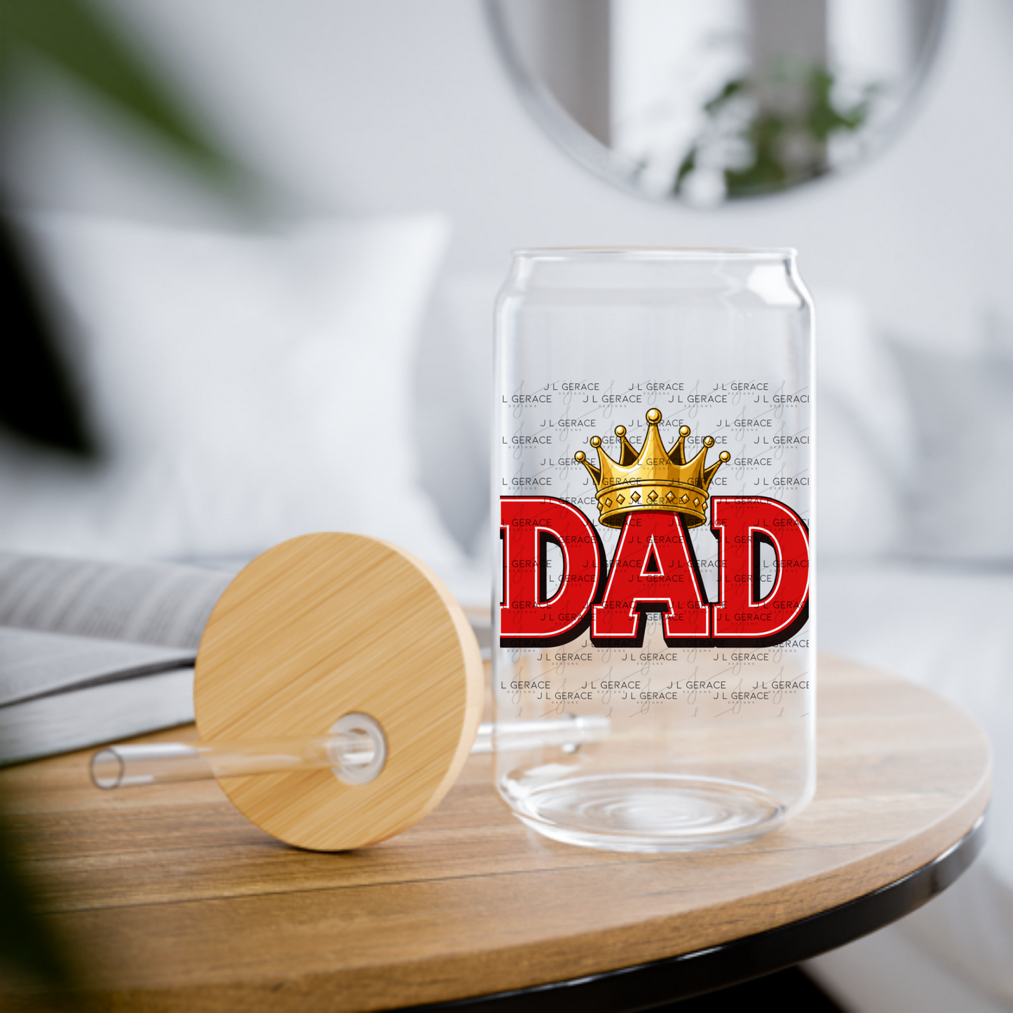 Dad PNG – Red King Crown Typography Sublimation Design