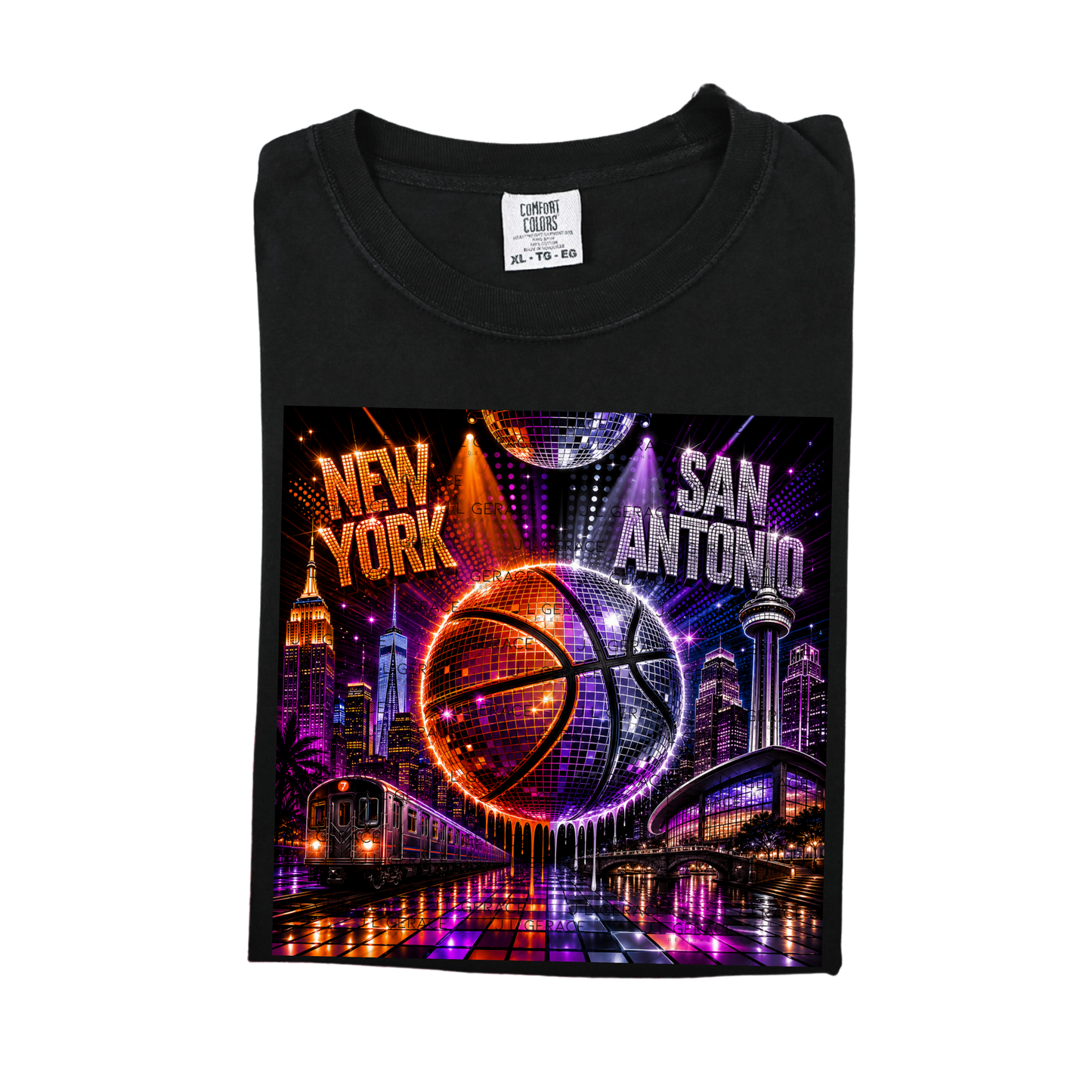 Disco New York vs San Antonio Basketball PNG Design