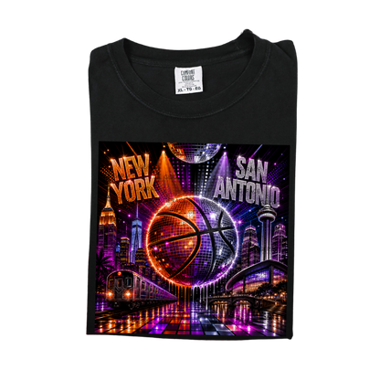 Disco New York vs San Antonio Basketball PNG Design
