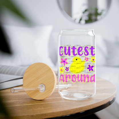 Cutest Chick Around Yellow String Glitter Outline PNG
