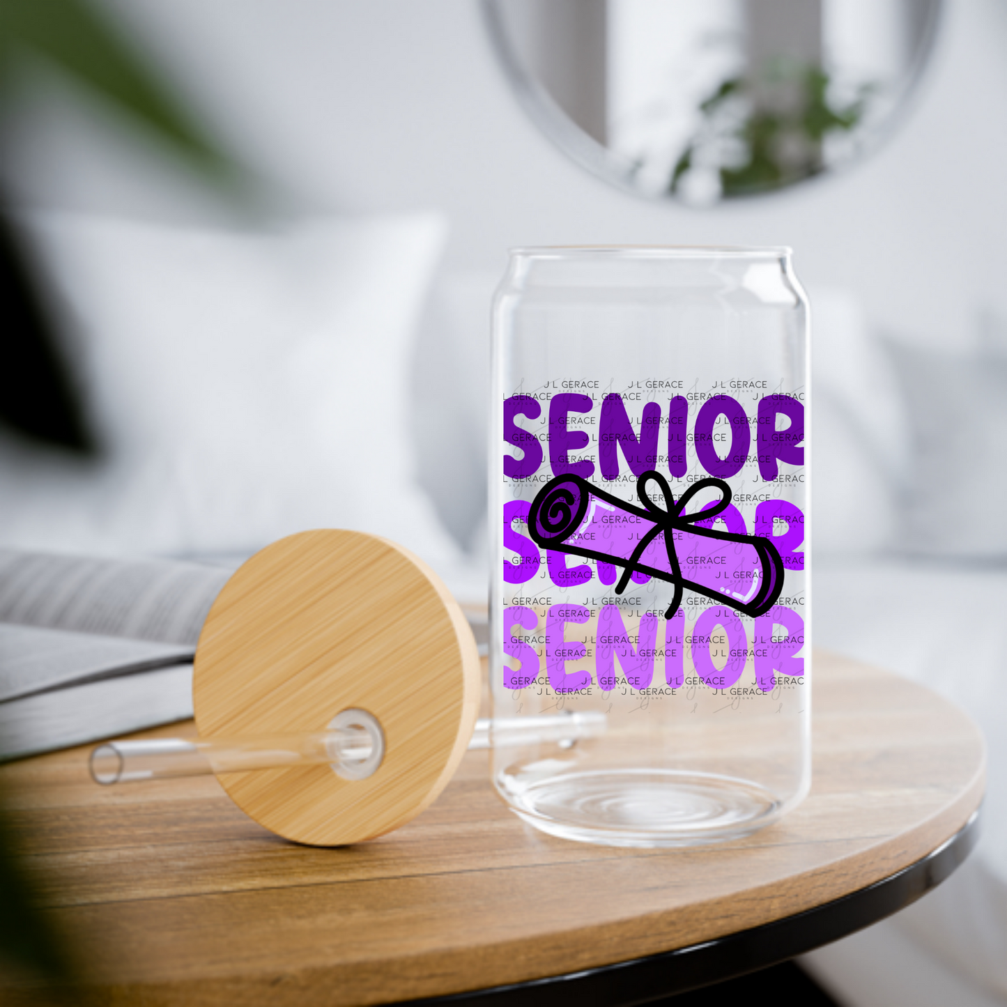 Senior PNG – Purple Diploma Graduation Lettering Design