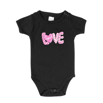 Pink Love Word PNG with Heart – Paint Splatter Mixed Pattern Design