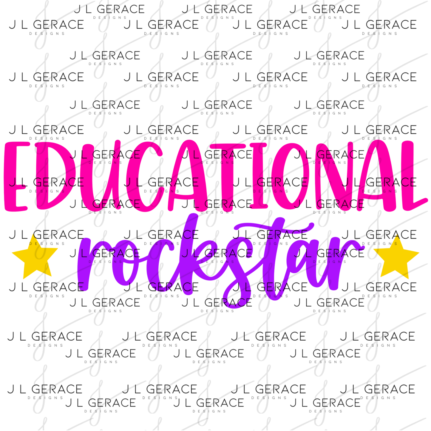 Educational Rockstar Teacher PNG Bundle Digital Download