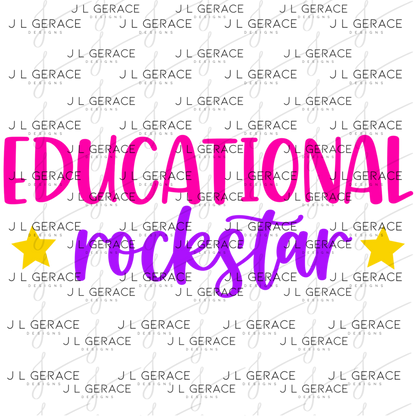 Educational Rockstar Teacher PNG Bundle Digital Download