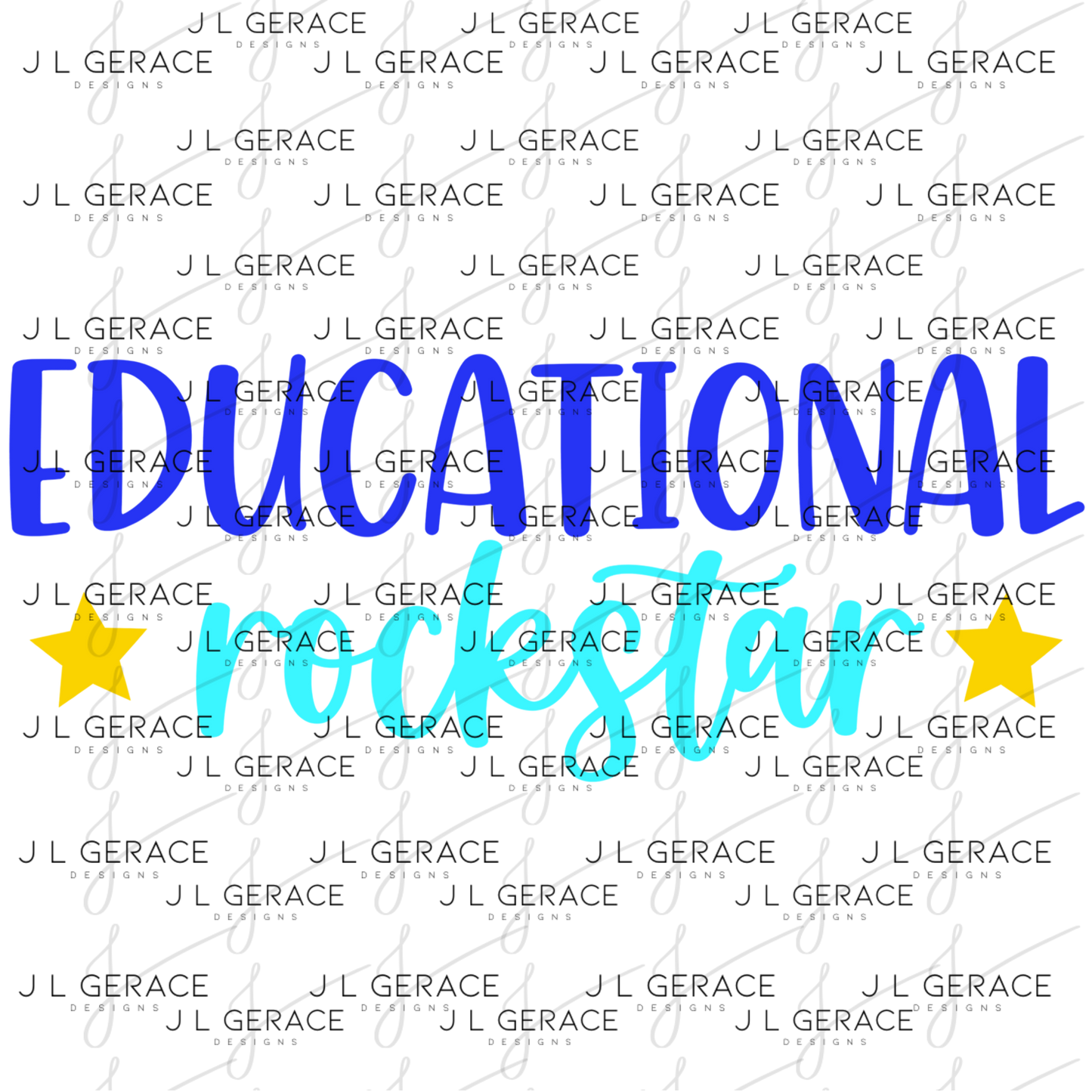 Educational Rockstar Teacher PNG Bundle Digital Download