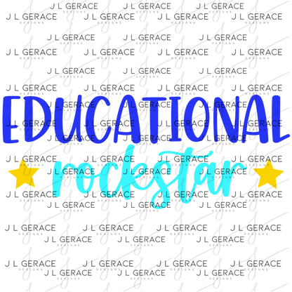 Educational Rockstar Teacher PNG Bundle Digital Download