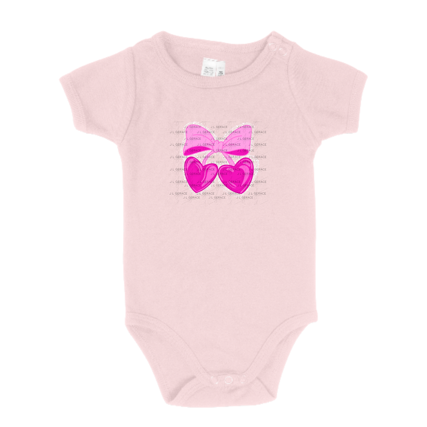 Pink Heart Cherries PNG with Bow String Glitter Design