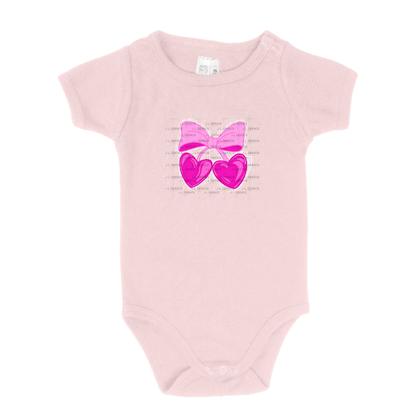 Pink Heart Cherries PNG with Bow String Glitter Design