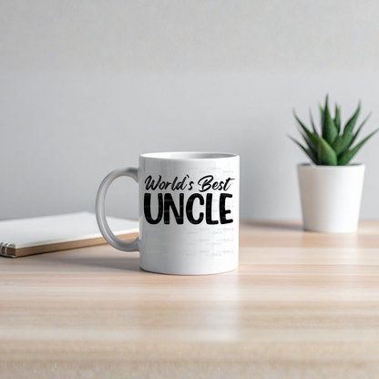 Worlds Best Uncle PNG – Black Glossy Typography Sublimation Design