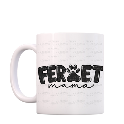 Ferret PNG – Black Paw Print Word Design for Pet Lovers