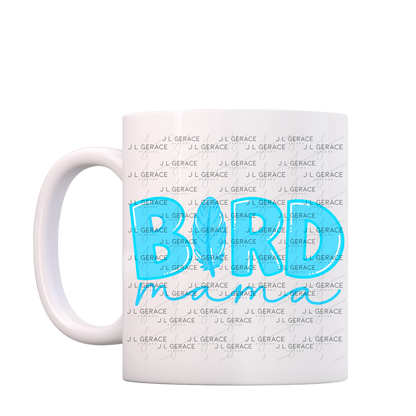 Bird Mama PNG – Blue Feather Design with Feather Letter