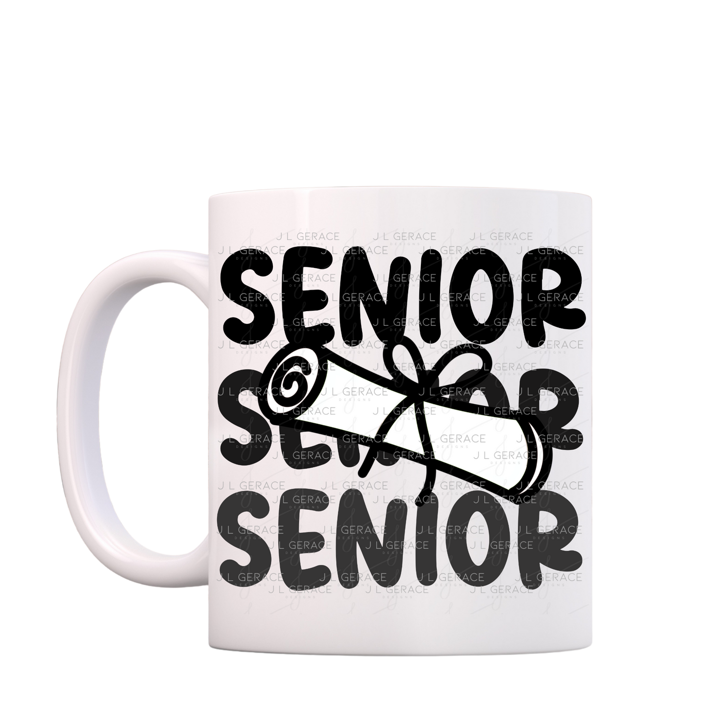 Senior PNG – Black Diploma Graduation Lettering Design