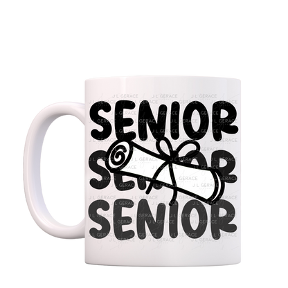 Senior PNG – Black Diploma Graduation Lettering Design