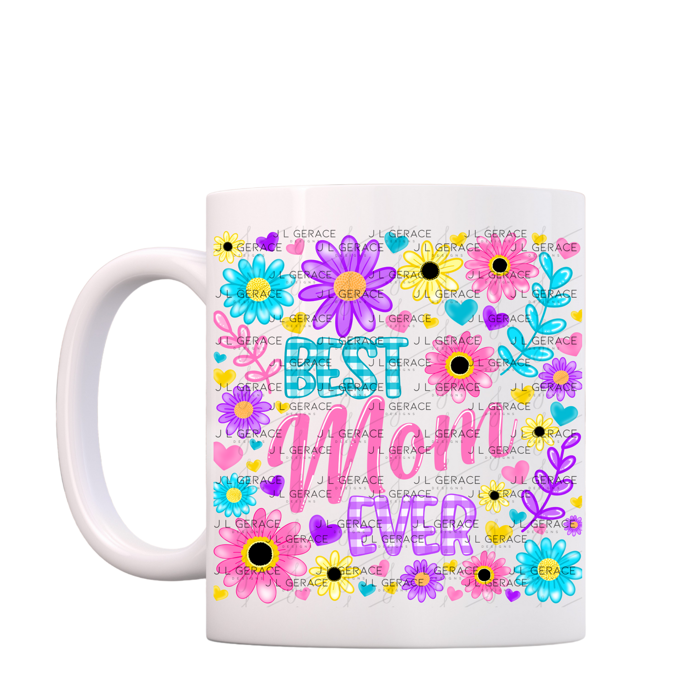 Best Mom Ever Colorful Floral PNG Design