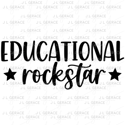 Educational Rockstar Teacher PNG Bundle Digital Download