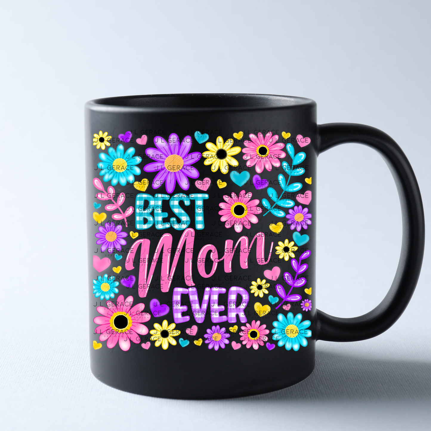 Best Mom Ever Colorful Floral PNG Design