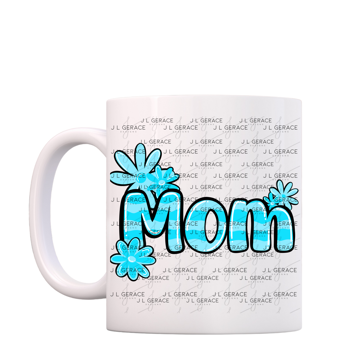 Mom Daisy Floral Blue PNG Design