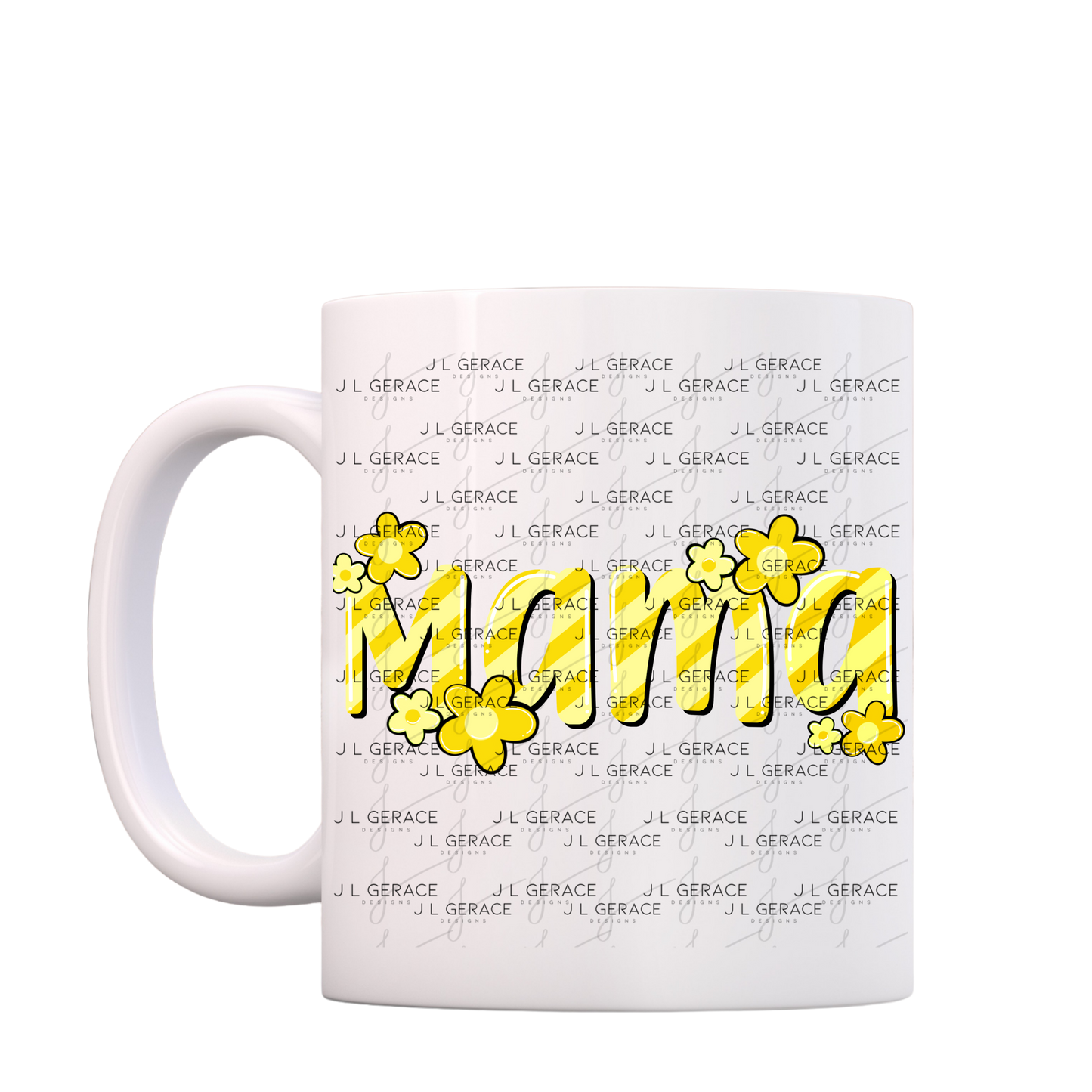 Mama Daisy Floral Yellow PNG Design