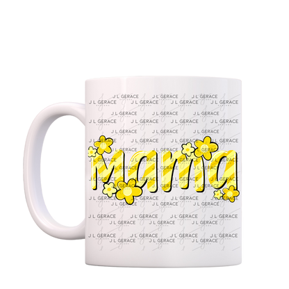 Mama Daisy Floral Yellow PNG Design