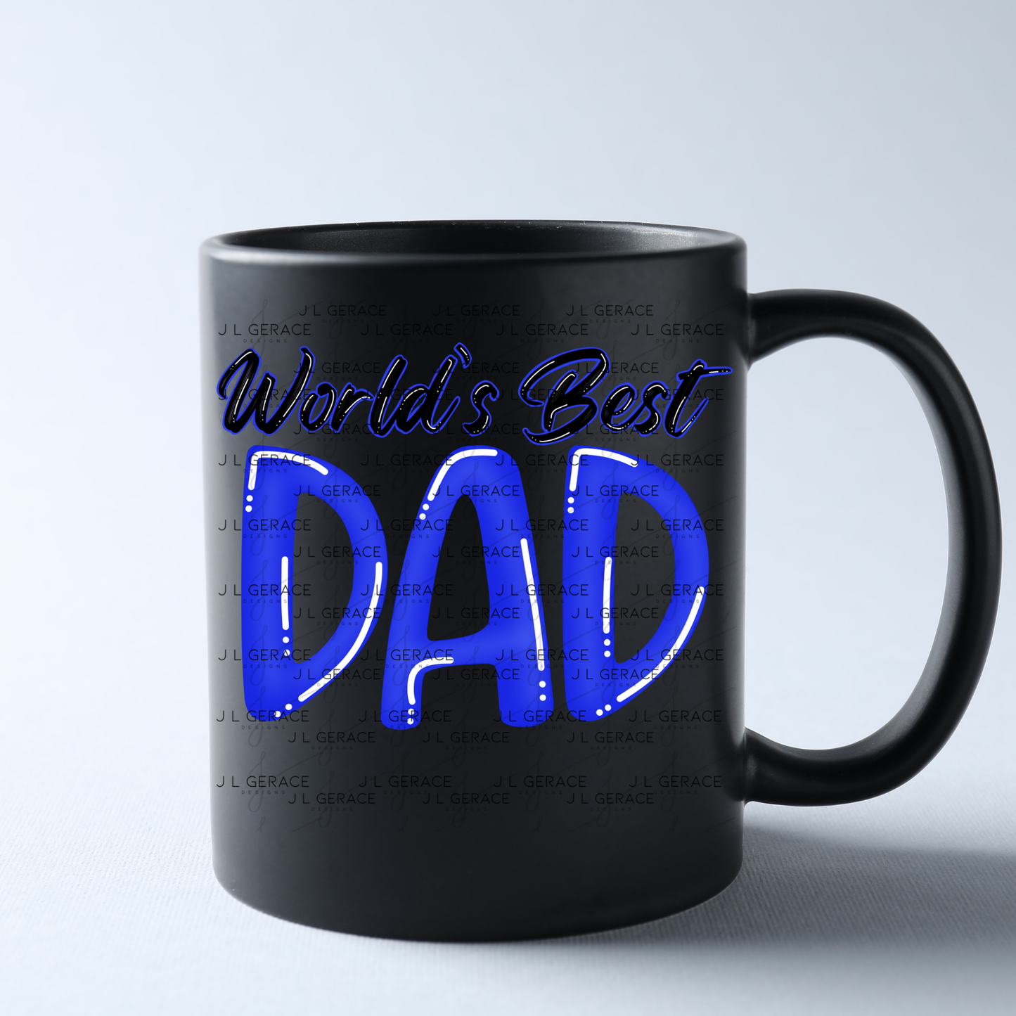 World’s Best Dad PNG – Blue Glossy Typography Design for Father’s Day