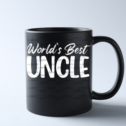 Worlds Best Uncle PNG – White Typography Sublimation Design