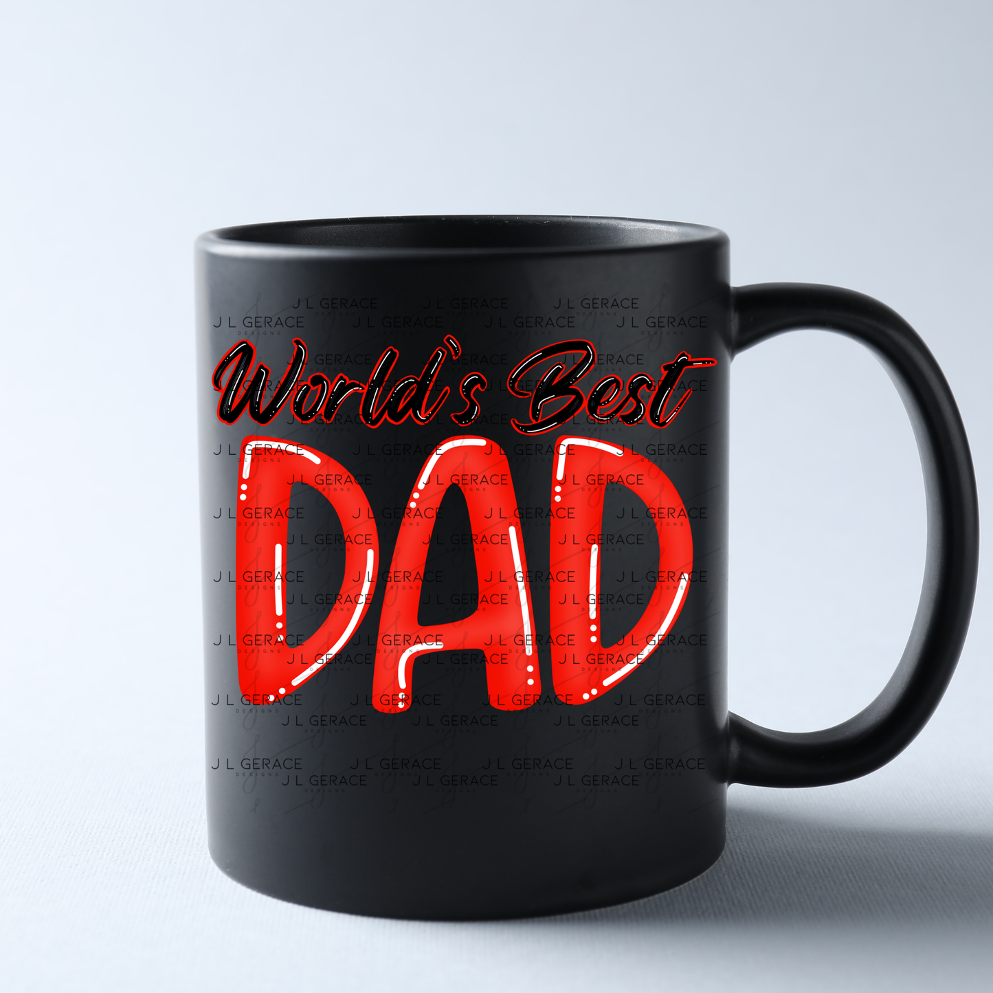 World’s Best Dad PNG – Red Glossy Typography Design for Father’s Day