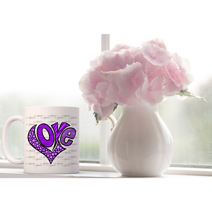 LOVE Heart Letters Polka dots and stripes PNG with Glitter Outline