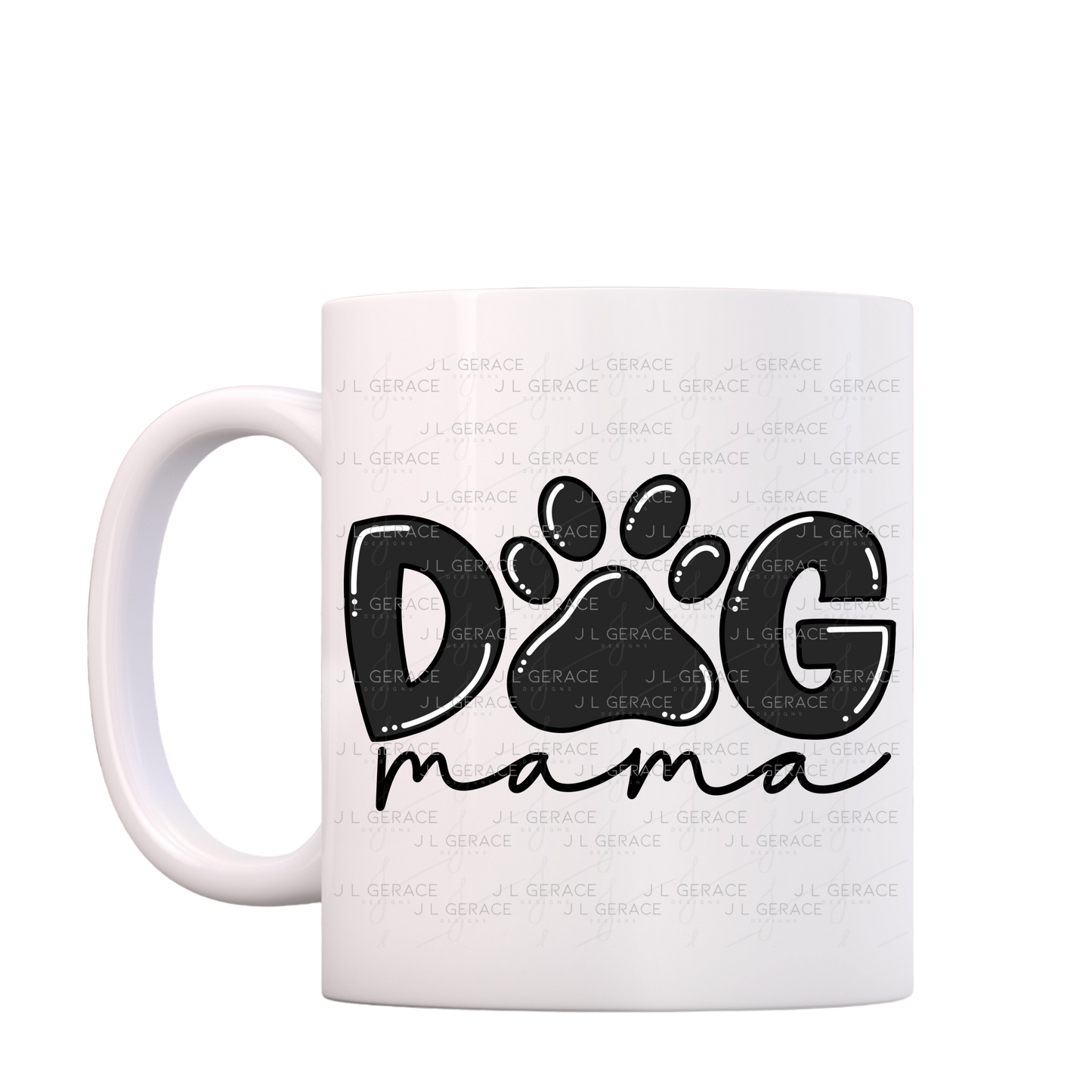 Dog Mama PNG – Black Paw Print Sublimation Design