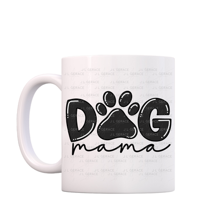 Dog Mama PNG – Black Paw Print Sublimation Design