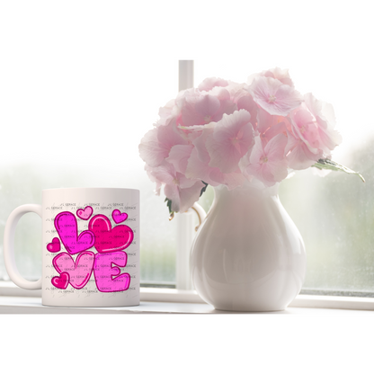 Pink Love Bubble Letter PNG Design