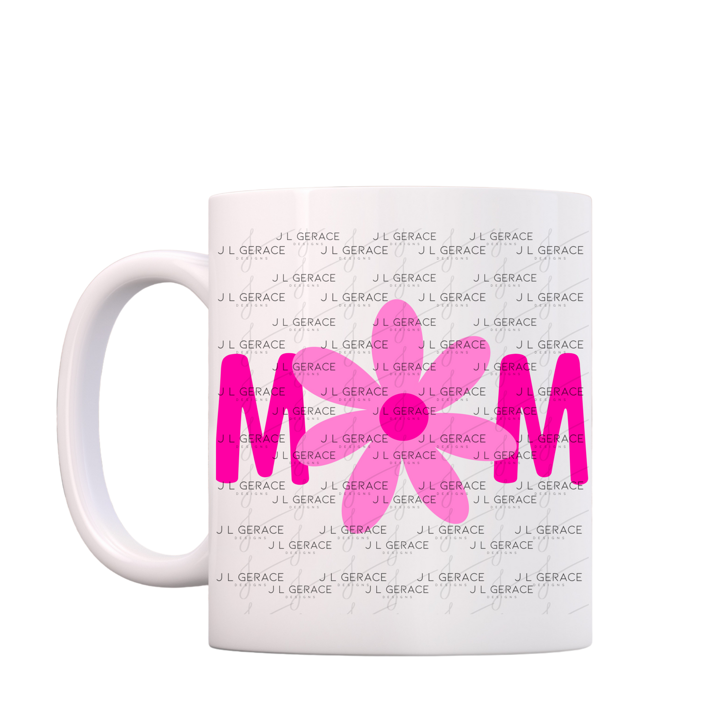Mom Daisy Floral Pink Gradient PNG Design