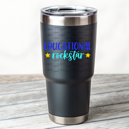 Educational Rockstar Teacher - Blue And Teal PNG Digital Download