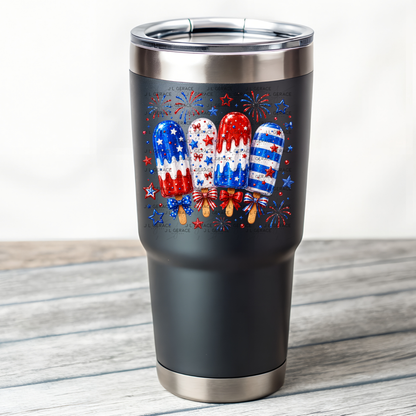 Patriotic Popsicles Fireworks PNG Design