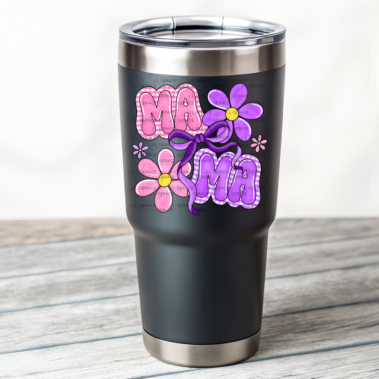 Mama Floral Bow PNG Design