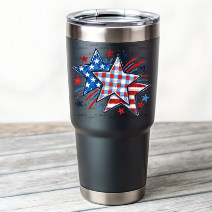 Patriotic Watercolor Stars PNG Design