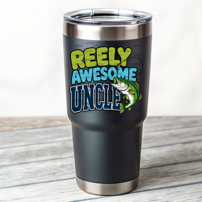 Reely Awesome Uncle PNG – Bass Fishing Sublimation Design