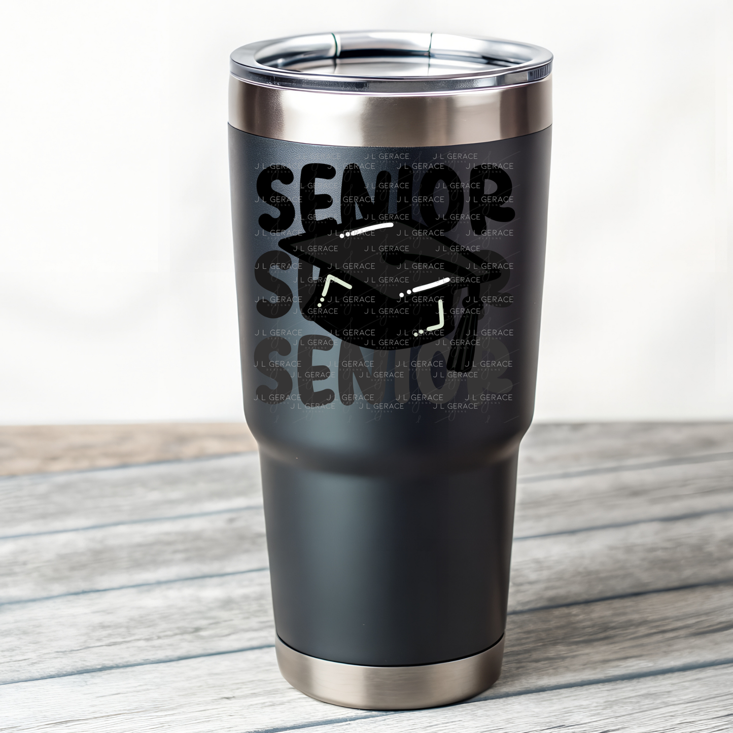 Senior PNG – Black Graduation Cap Lettering Design