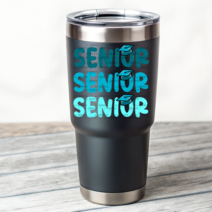 Senior PNG – Teal Graduation Cap Lettering Design