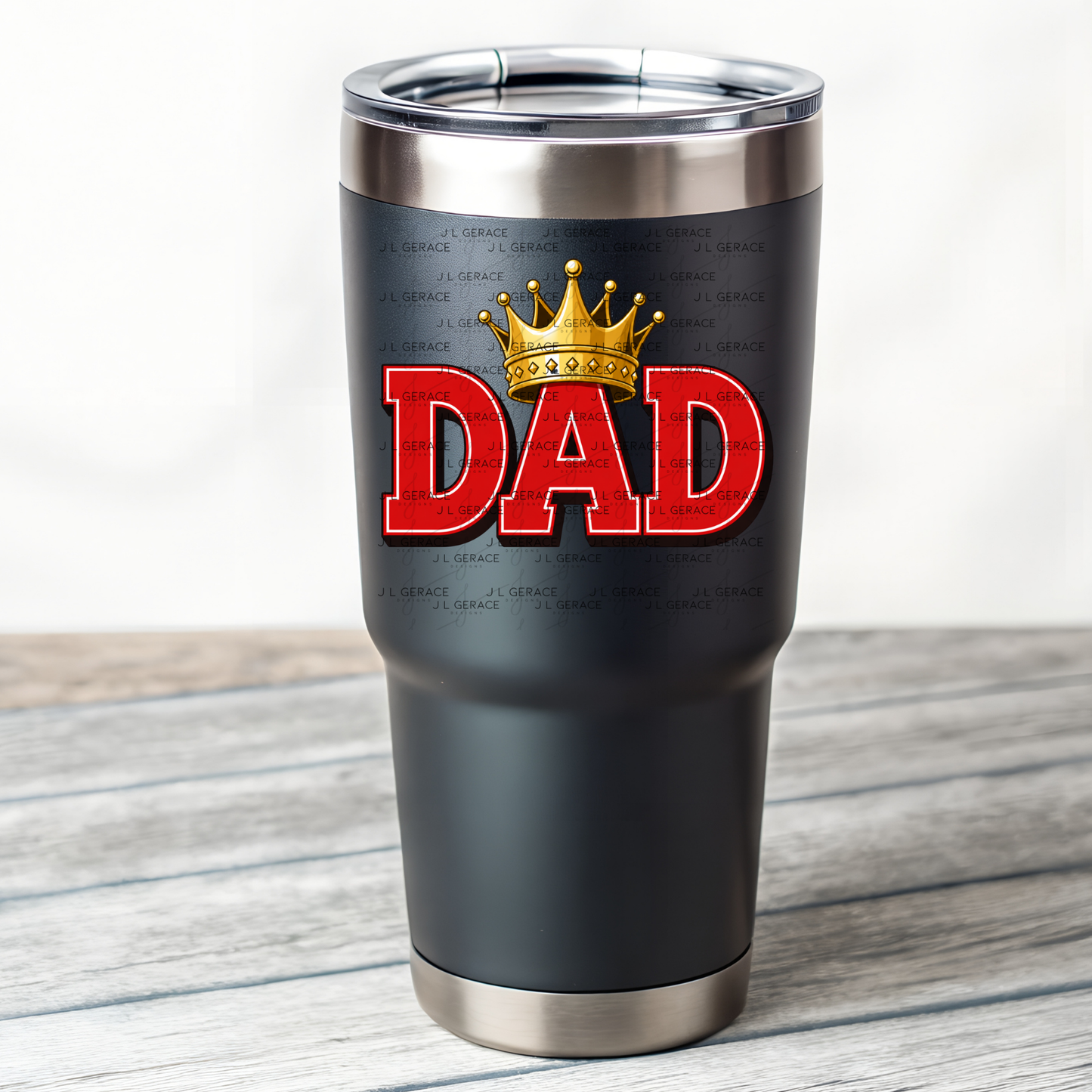 Dad PNG – Red King Crown Typography Sublimation Design