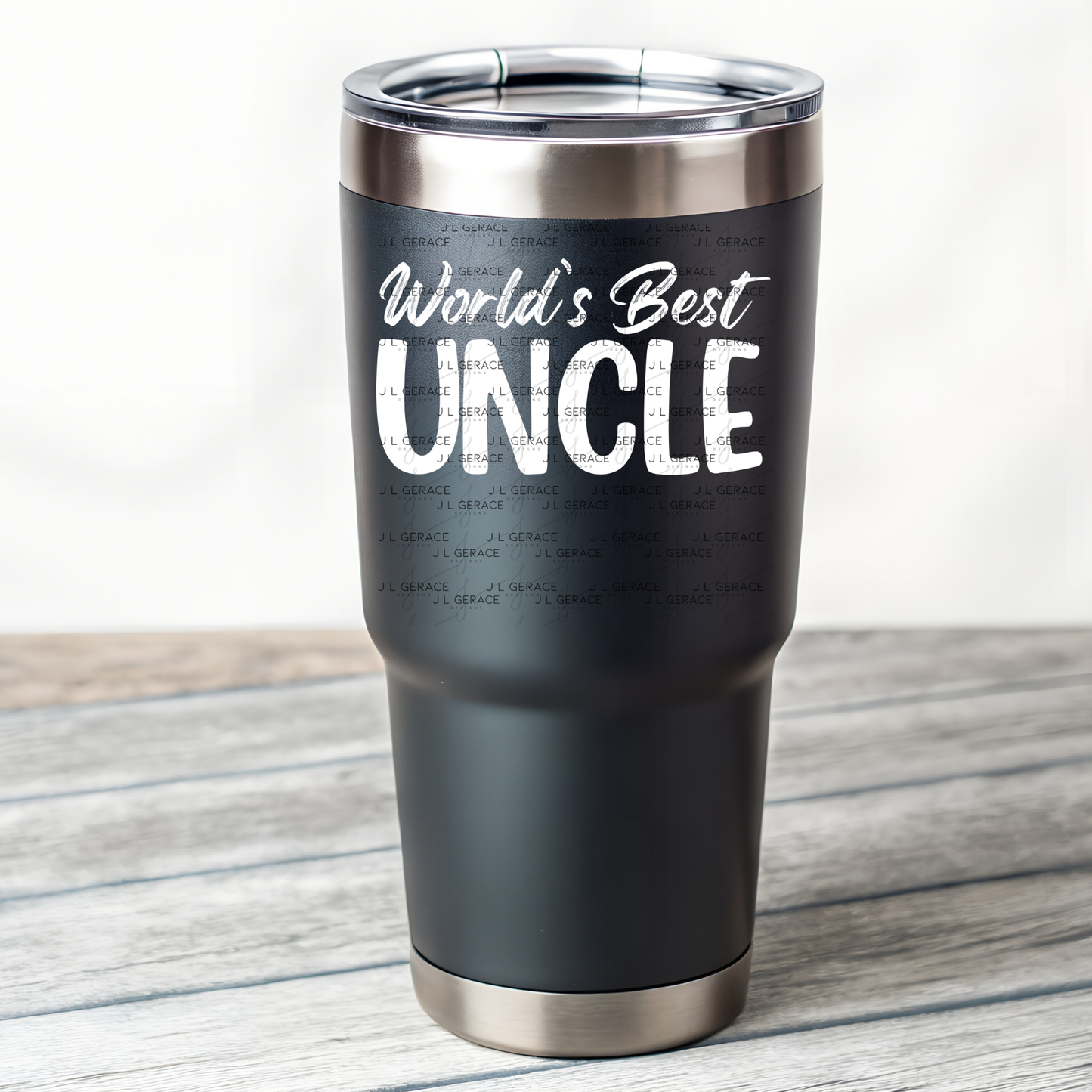 Worlds Best Uncle PNG – White Typography Sublimation Design