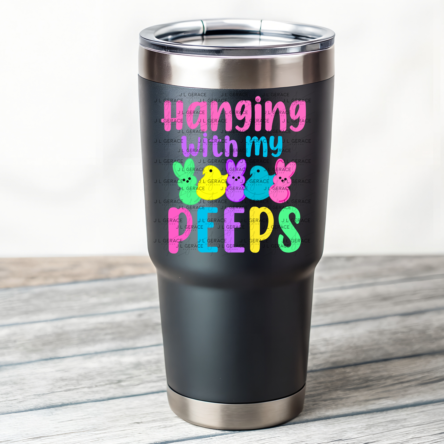 Hanging With My Peeps Clipart Sublimation PNG Easter Bunny Chick Design