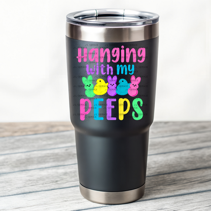 Hanging With My Peeps Clipart Sublimation PNG Easter Bunny Chick Design