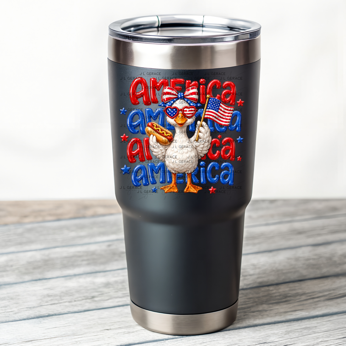 America Goose Hotdog Patriotic PNG Design