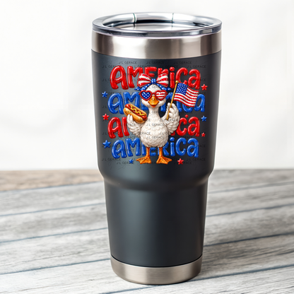 America Goose Hotdog Patriotic PNG Design