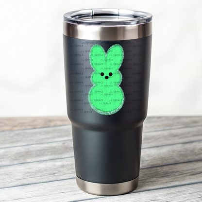 Green Glitter Bunny Peep Easter Clipart Sublimation PNG