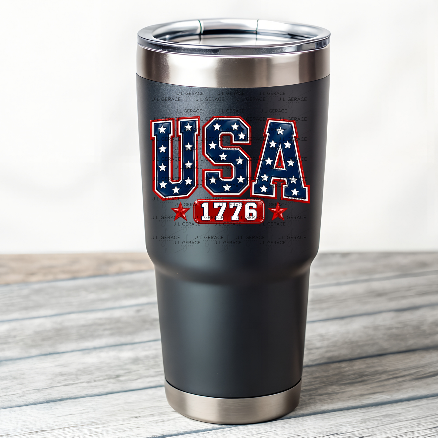 USA 1776 Glossy Patriotic PNG Design
