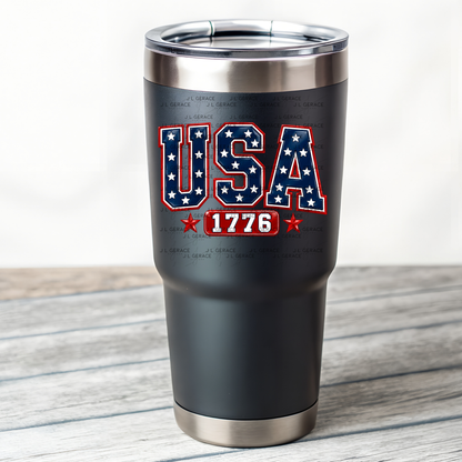USA 1776 Glossy Patriotic PNG Design